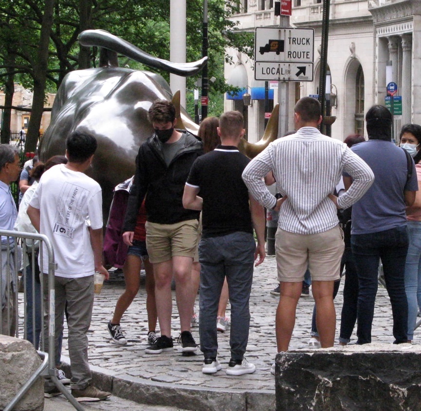 Wall Street Bull Tourists, New York City